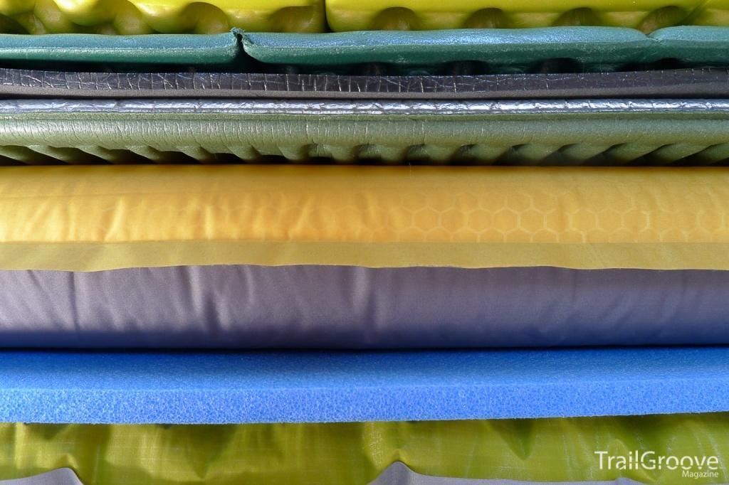 Sleeping Pads and r-value – closed cell foam and insulated backpacking air mattress examples
