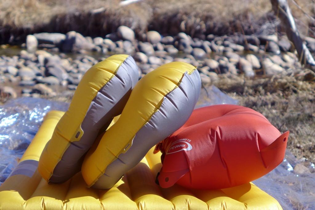 Medium and Large Exped Pillows, and Montbell Comfort System