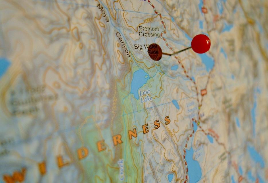 Pin in Wind River Range Map