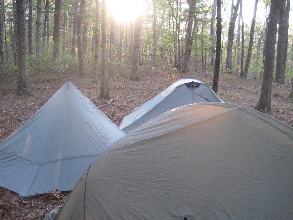Backpacking Campsite Along the Ouachita Trail
