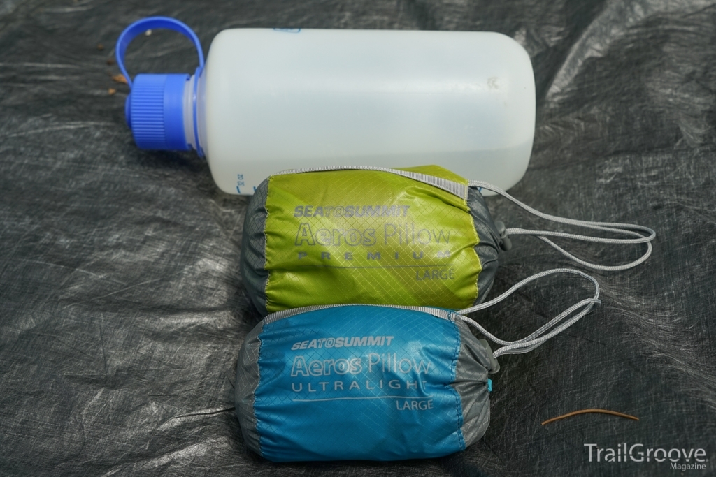 Aeros Premium and Ultralight Packed Size in Stuff Sack