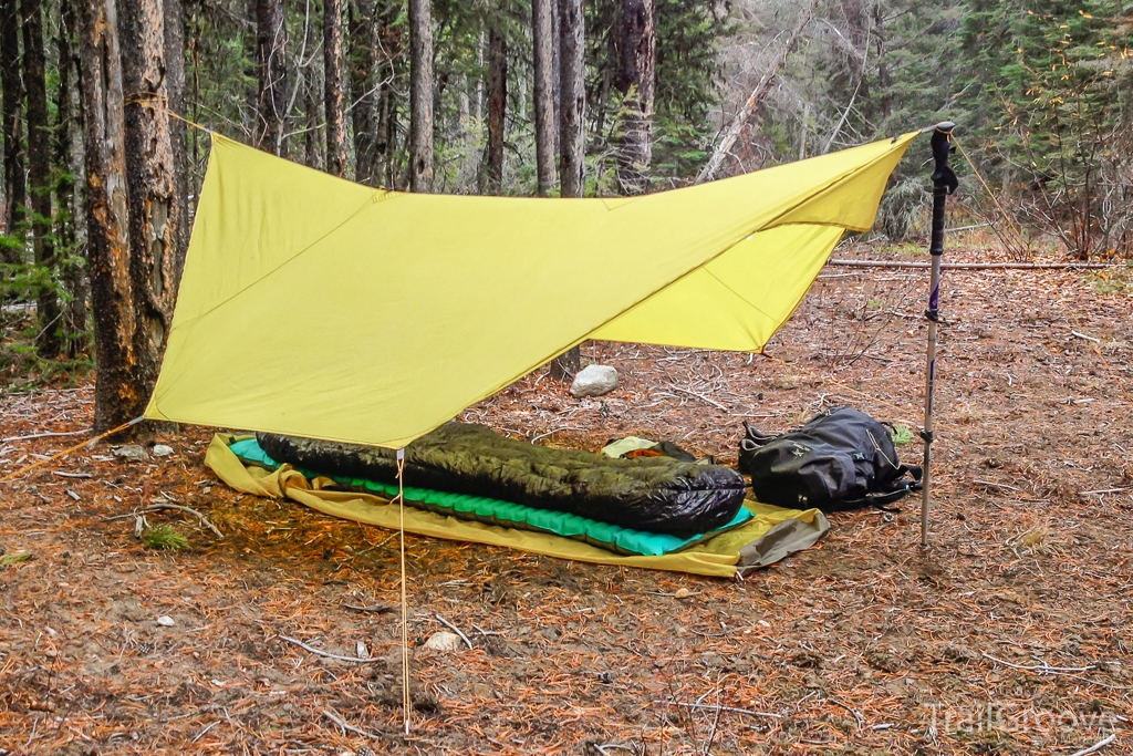 Review - Marmot Plasma 30 Backpacking Under Tarp.JPG