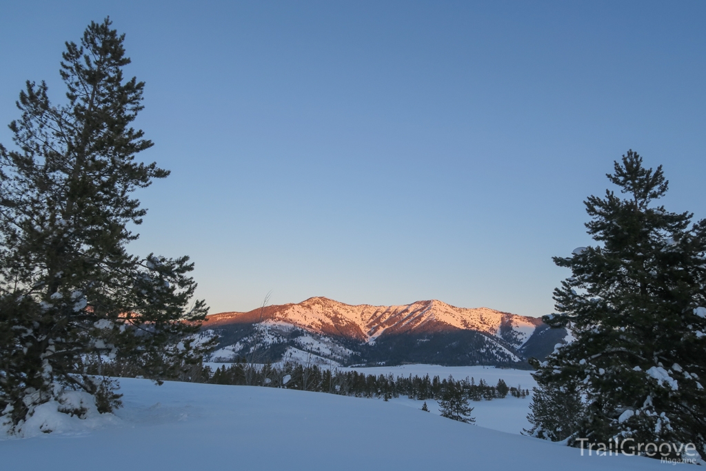 Winter Alpenglow While Hiking in Montana