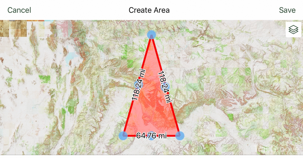 Downloading Offline Maps with Gaia GPS by Creating a Custom Area