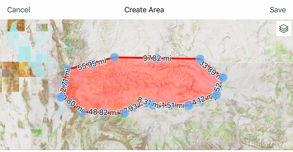 Creating a Custom Area for Offline Map Download Using Gaia GPS