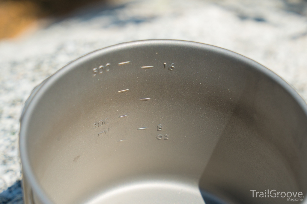 Toaks Stamped Measurement Marks - 550ml Pot