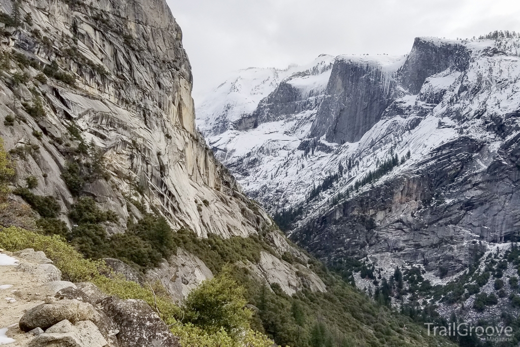 Hiking Through a Yosemite Canyon in Winter