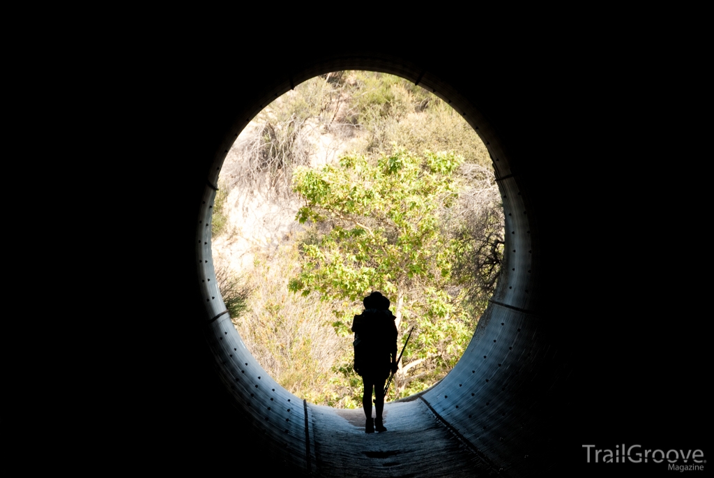 Hiking Through a Tunnel on the PCT