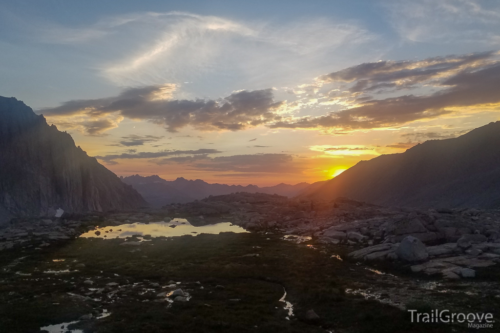 Sunset near Mount Whitney along the John Muir Trail