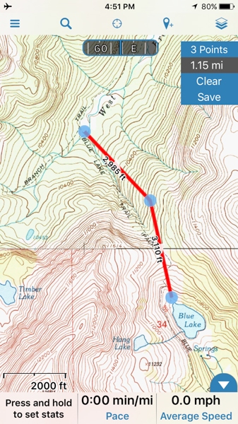 Gaia GPS Distance