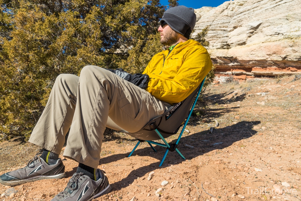 Sitting in the Chair Zero from Helinox in Sandy Soft Ground