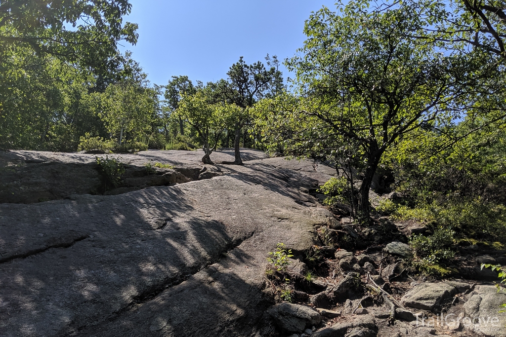 A look at some of the rock scrambles heading up the Major Welch Trail on Bear Mountain.