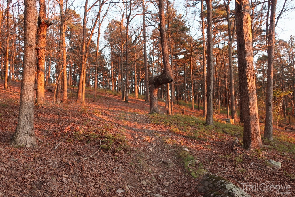 A nearby prescribed burn made for vivid sunsets on the Oklahoma section of the trail