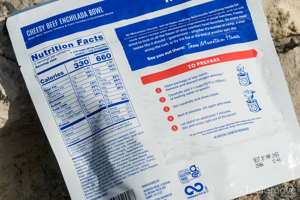 Mountain House Cheesy Beef Enchilada Bowl Review - Ingredients & Nutrition